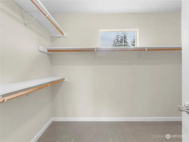 Primary closet with ample space for everything!