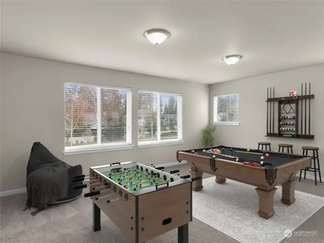 Bonus space for gaming, theater room, or? Plenty of space for everyone and everything! Virtually staged.