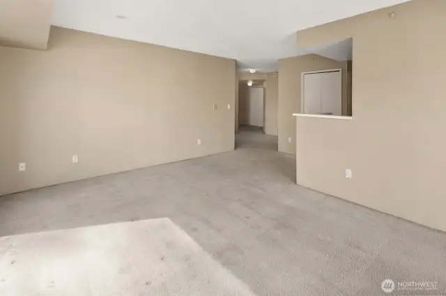 View from living room towards entry.