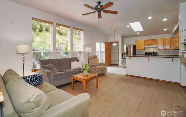 Great room to kitchen with eating space. Lotes of windows