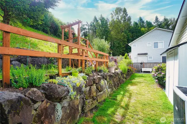 Terraced garden area