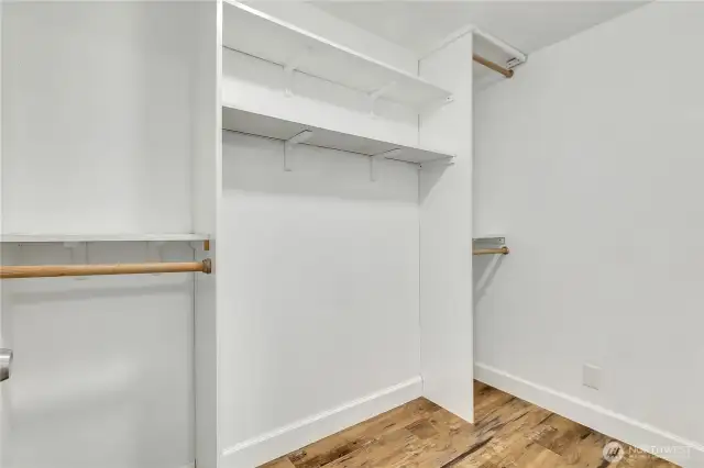Generous primary bedroom walk-in closet.