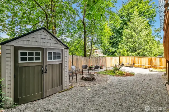 This is one of two storage sheds that remain for the new owner.