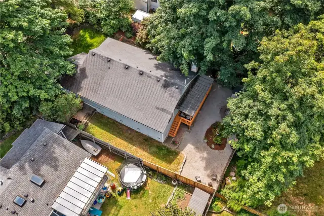 Close-up aerial view of the home.