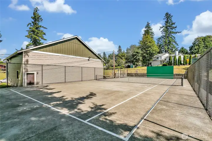 There is also a private tennis court.