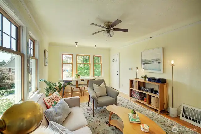 This 1928 home has been lovingly maintained and updated. Beautiful new wood-wrapped windows throughout. Hardwood floors, picture rails, mountain views and a Batchelder tiled fireplace. Great natural light here.