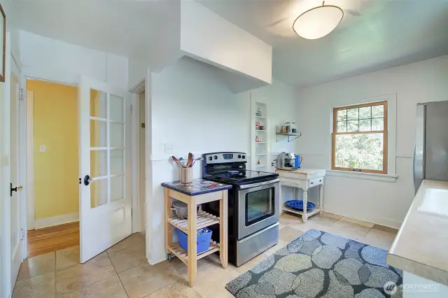 French door leads to lower level