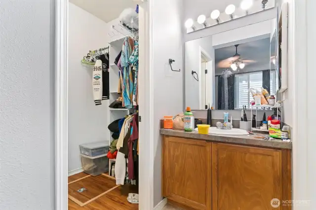 Master Bathroom and walk in closet