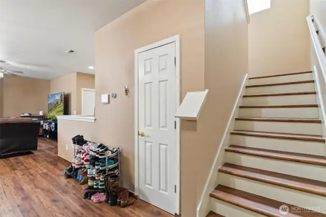 Headed upstairs
