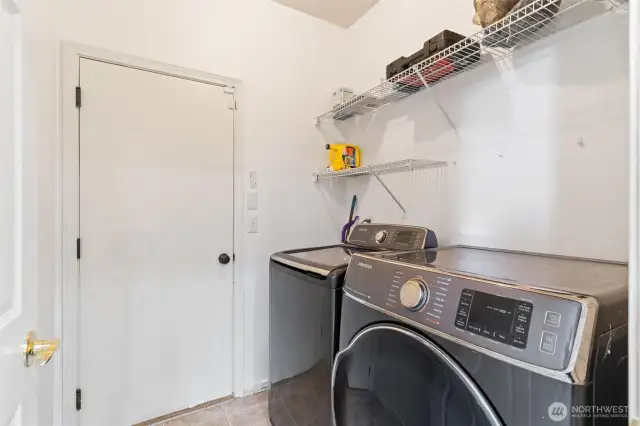 Utility area next to garage exit