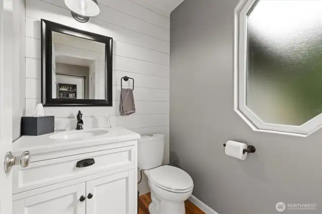 All the bathrooms have been remodeled.  This is a pic of the main-floor powder room.