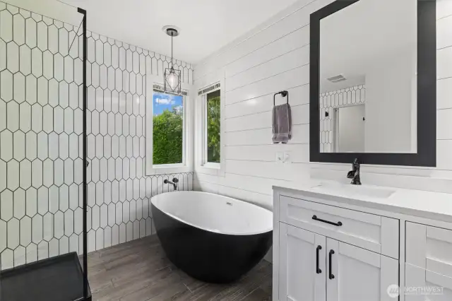 Enjoy the new soaking tub.