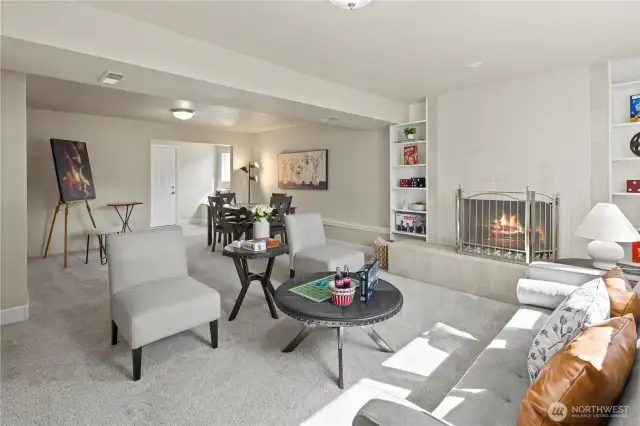Wood burning Fireplace for game night!