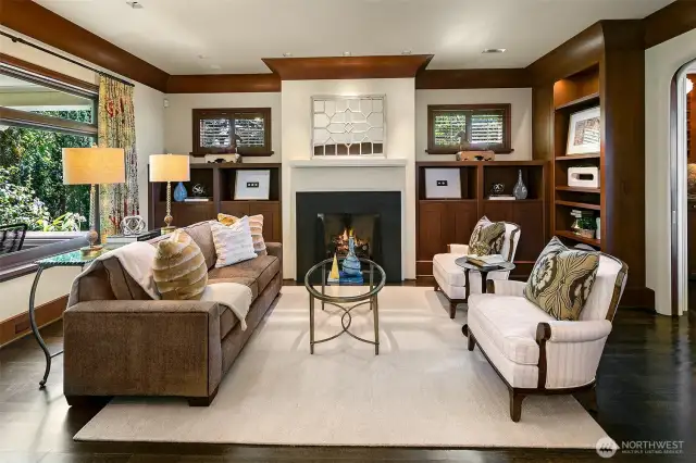 The sitting room located in the SE corner of the home.