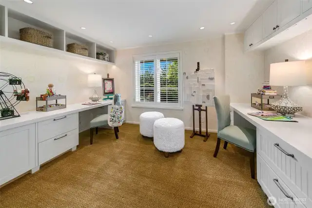 One of two offices on the lower level - this one is ideal as a craft room.