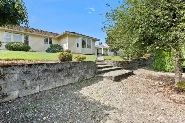View from the lower level of the back yard.