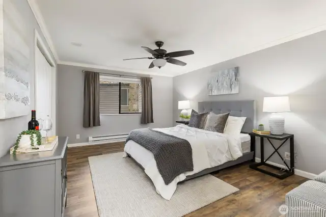 Spacious primary bedroom