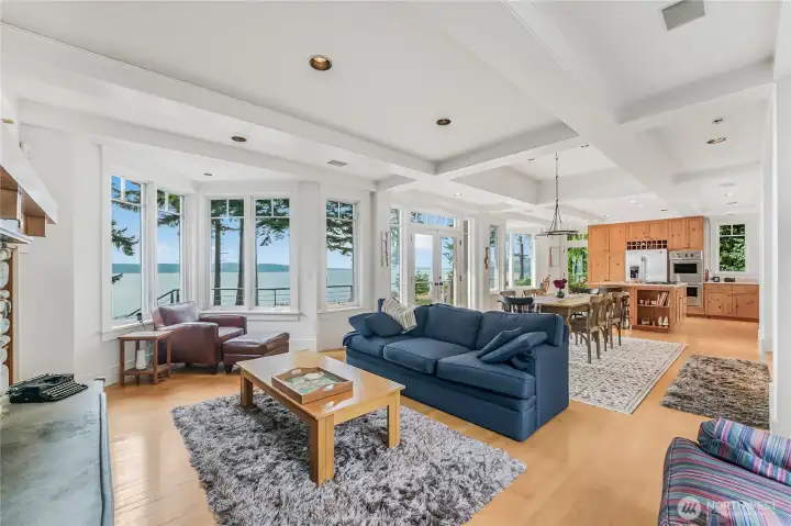 Enjoy the incredible view from the main floor and watch for whales and eagles.  Migrating Gray whales and Orcas frequent Saratoga Passage.  The sunsets are also fabulous.
