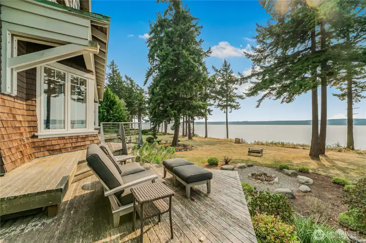 Relax and enjoy the famous Camano Island sunsets on the deck.