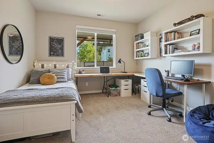 Virtually staged -  daylight lower level bedroom #5