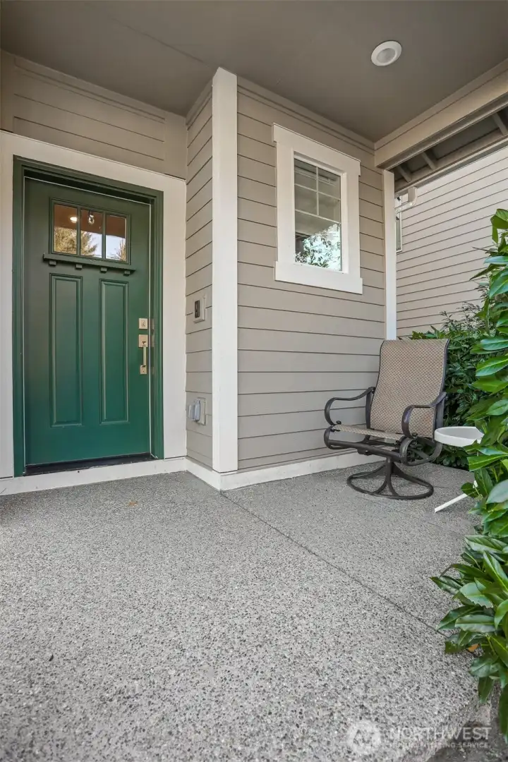 Covered front porch entry