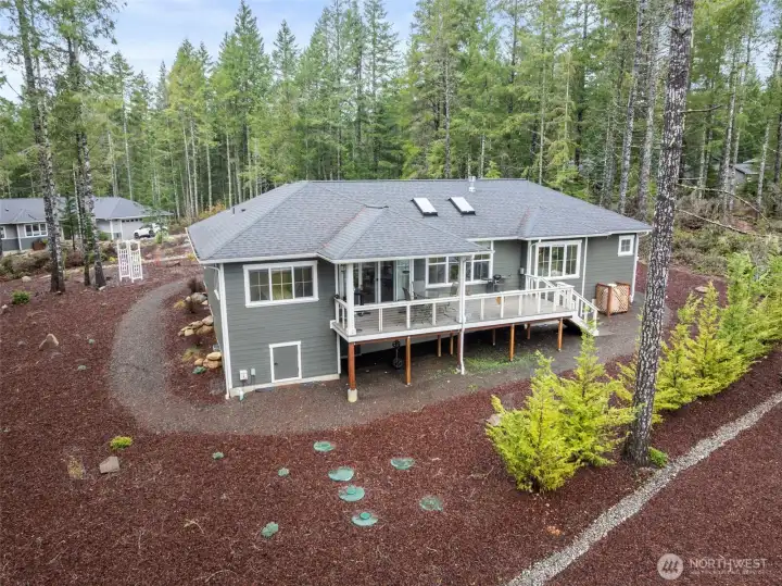 Back view of the home