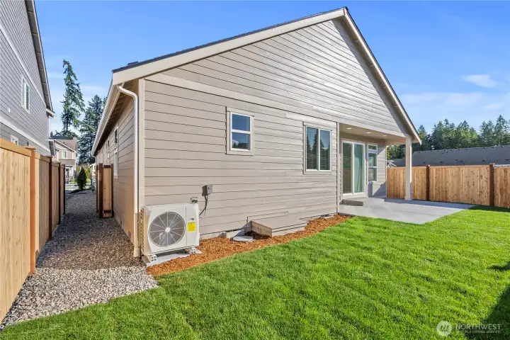 Backyard fully fenced and landscaped
