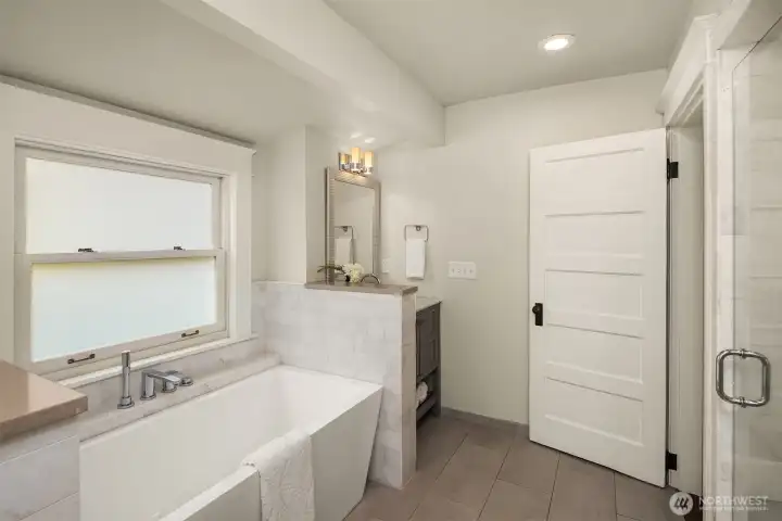 Tub and separate shower