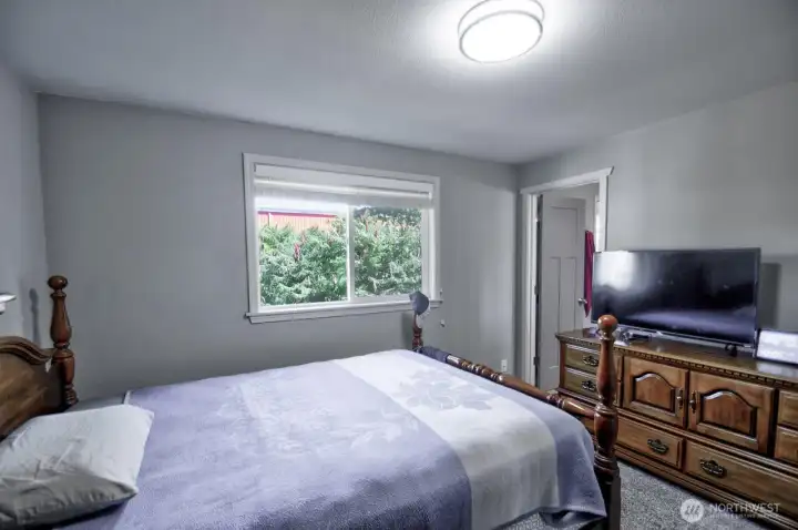 Primary bedroom view from the corner by the closet