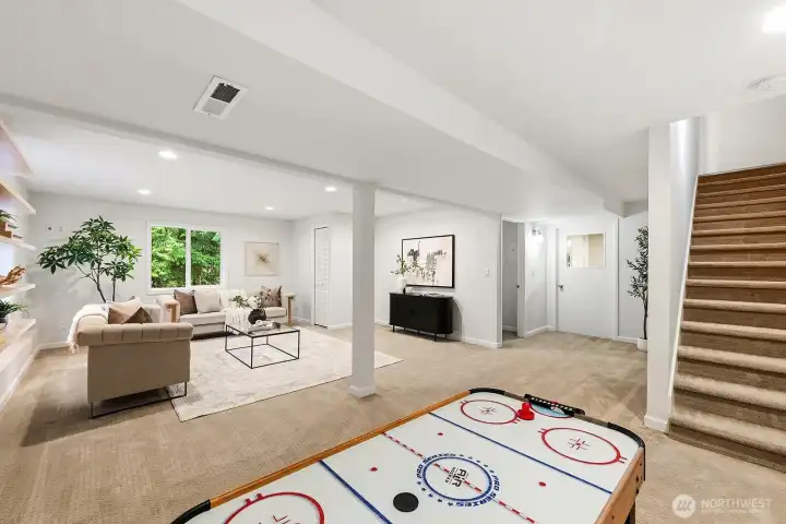 Large basement with attached bedroom/office