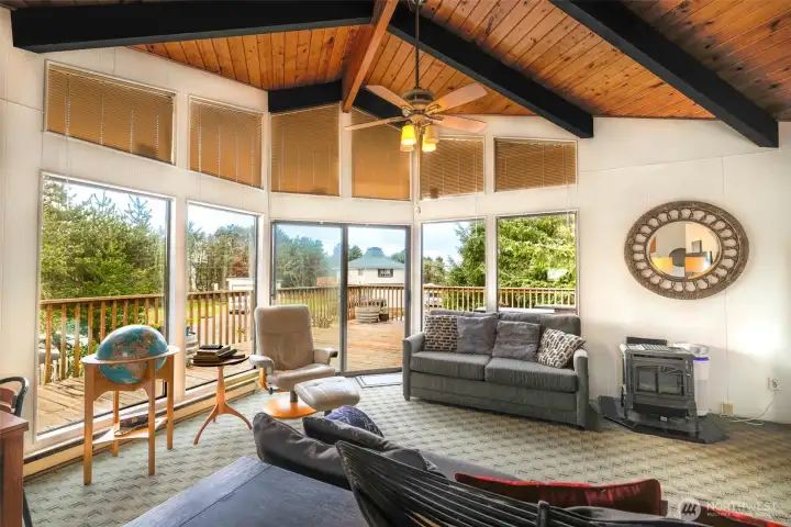 Love that open living area with vaulted ceilings, ---
