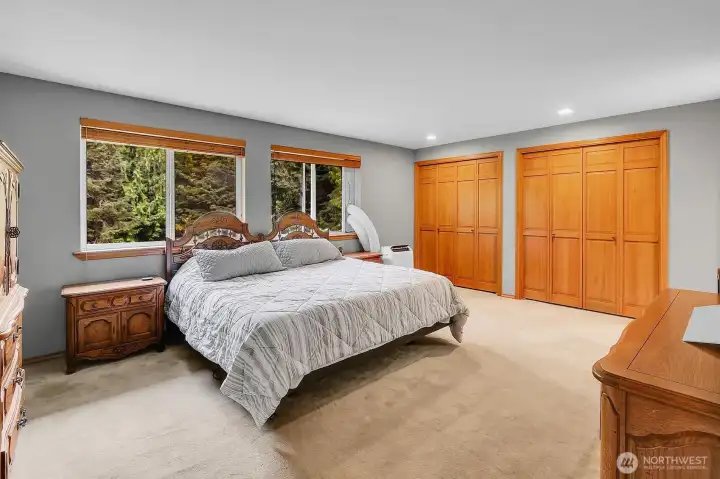 Spacious Primary Bedroom with His/Her Closets