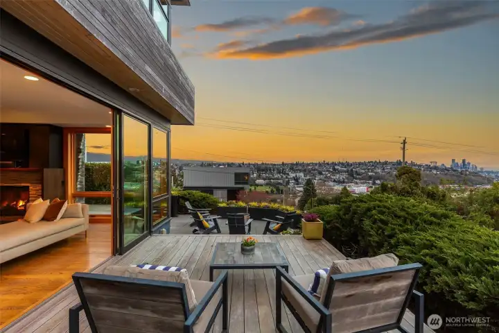 Sliding doors seamlessly connect indoor and outdoor living and entertaining