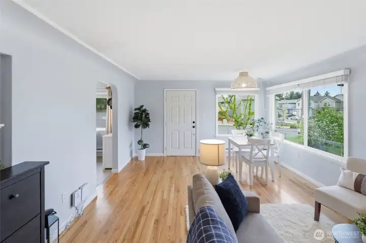 Open-concept living and dining area designed for comfortable everyday living and entertaining.