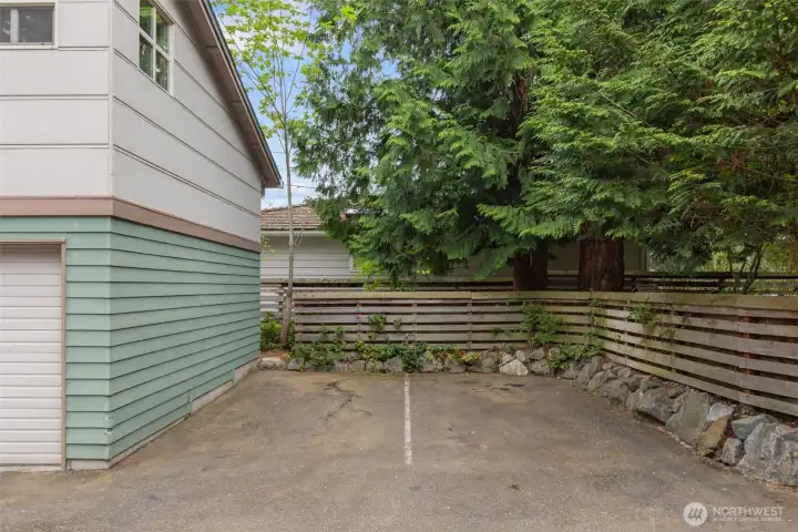 There are 5 off-street spots for guests to park.