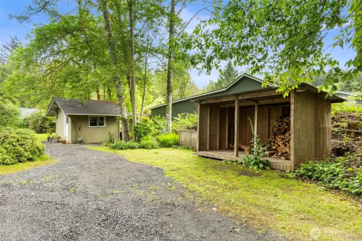 Wood storage and storage shed