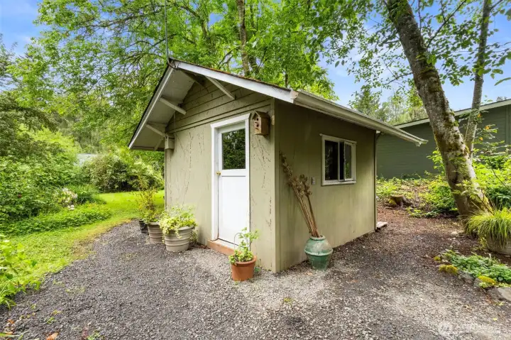 Storage shed for all your gardening needs