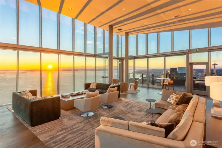 Rooftop lounge.