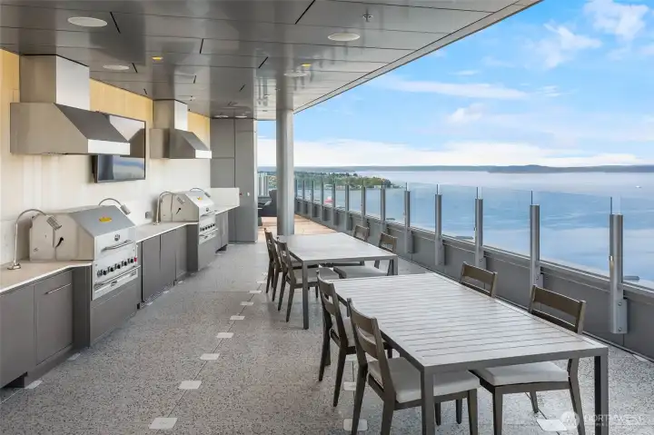 BBQs and gathering spaces with forever views.