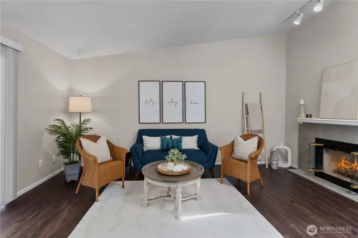 Vaulted ceilings brings tons of natural light.