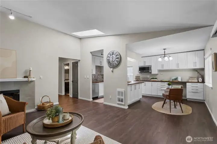 Skylight in living area