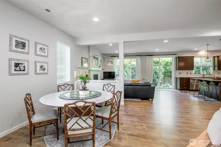 Dining room, luxury lvp flooring.