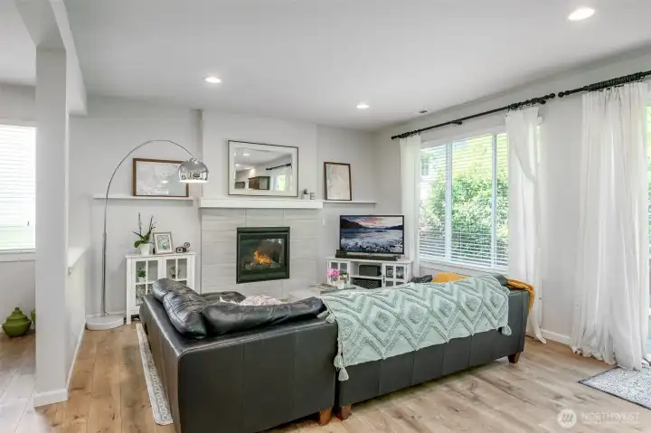 Intimate living room, light and bright throughout.