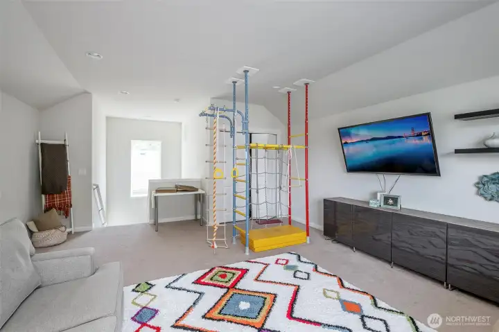 A TRUE bonus room - massive, functional and has a closet! Jungle gym can stay or go, you choose.