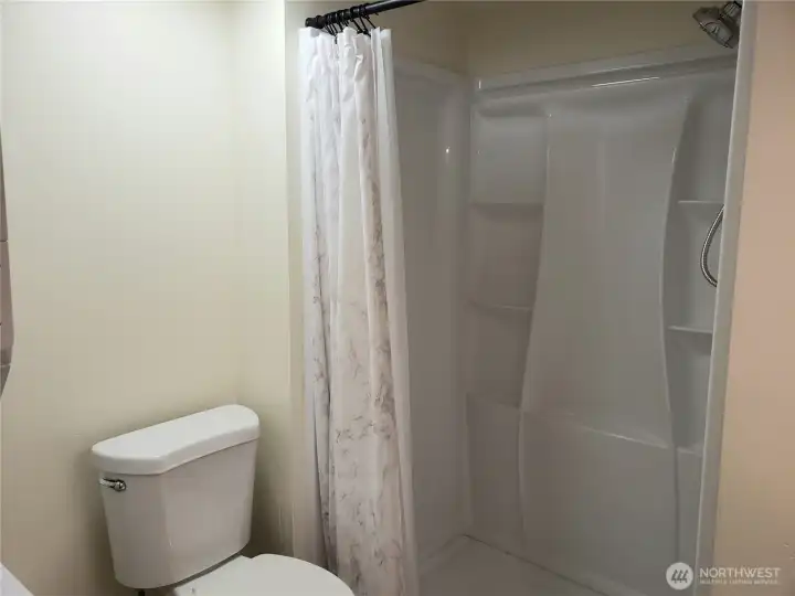 Another Picture of theBrand New Bathroom with New Shower, Sink, Faucet, Toilet and Counter Top. Another Picture of theBrand New Bathroom with New Shower, Sink, Faucet, Toilet and Counter Top.