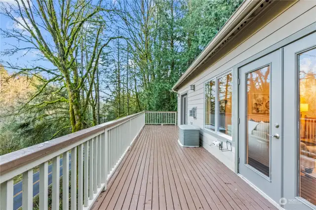 Huge top deck overlooking the treetops