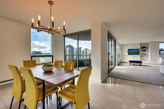 Gracious dining space with view too!