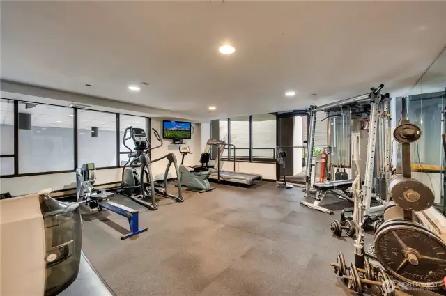 An exercise room located on the 2nd floor to keep in shape.