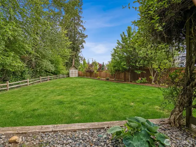 Large lot with additional storage shed