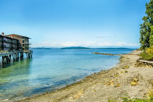 Take your cup of coffee across the street to enjoy the beach each morning or set out a blanket in the evenings for picture-perfect sunset picnics on the sound with an Olympic Mountain Range backdrop, and your new home directly across the street.